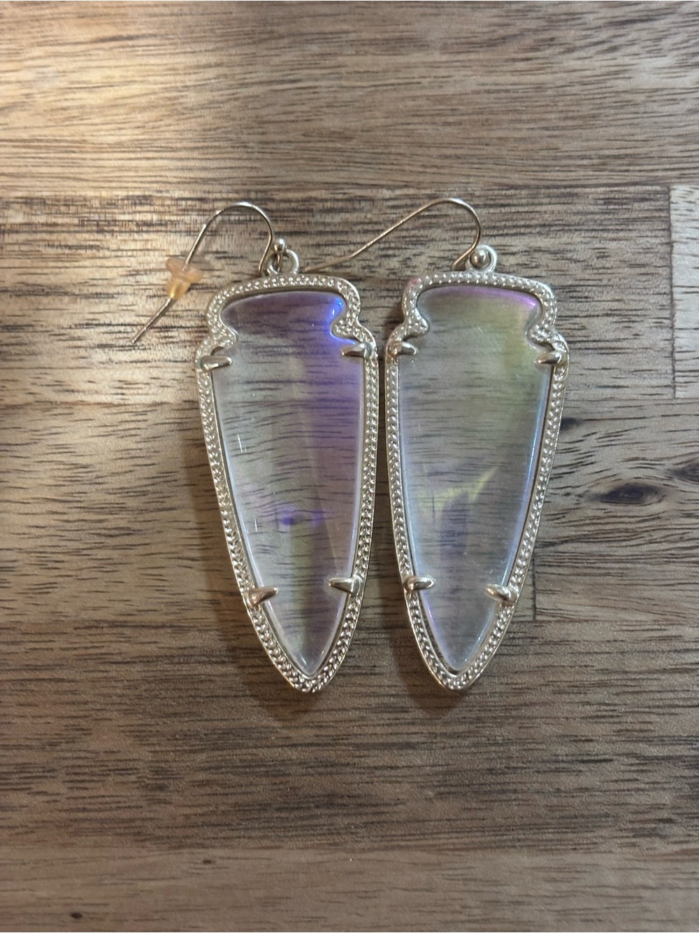 Kendra Scott Skylar Iridescent Clear Arrowhead Earrings
